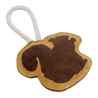 Territory Dog Natural Leather Tug Squirrel