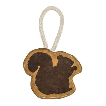Territory Dog Natural Leather Tug Squirrel