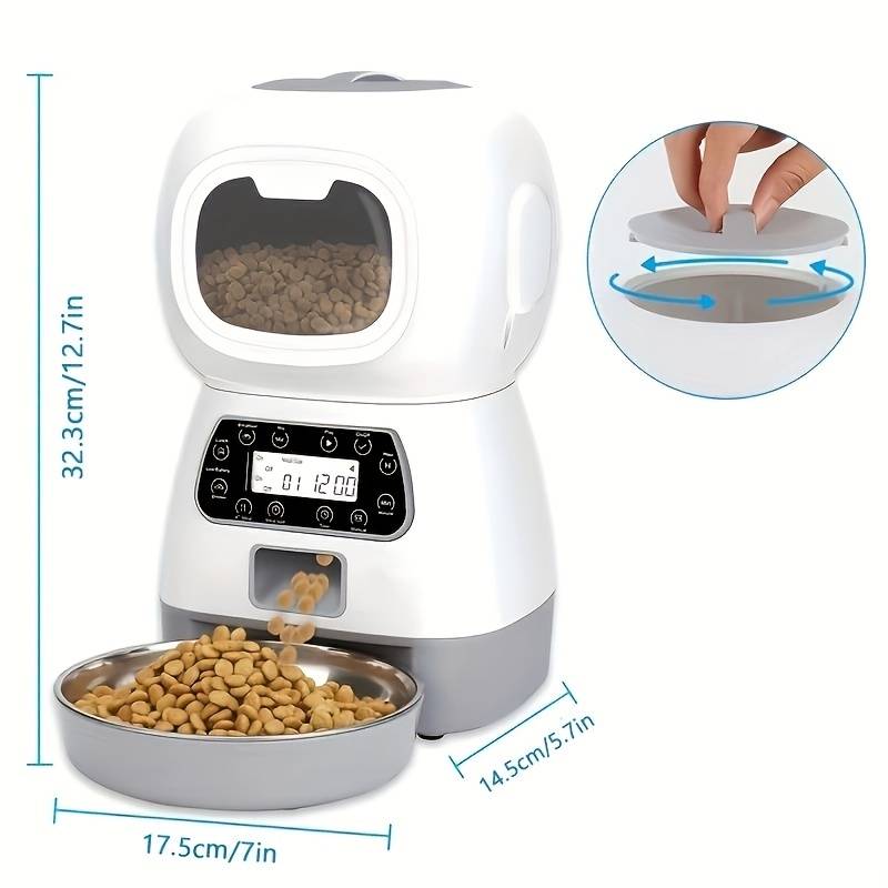 Revolutionize Feeding: 3.5-Liter Smart Food Automatic Dispenser